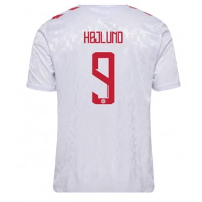 Dánsko Rasmus Hojlund #9 Venkovní Dres ME 2024 Krátký Rukáv
